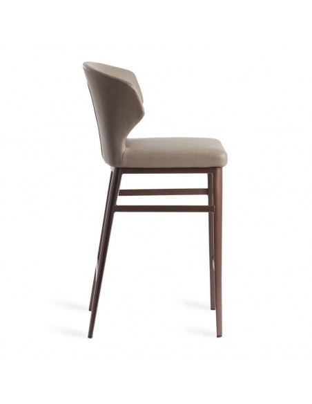 TABURETE moderno Tears, POLIPIEL vison, ACERO BRONCE