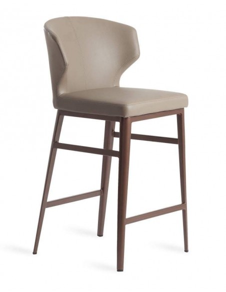 TABURETE moderno Tears, POLIPIEL vison, ACERO BRONCE