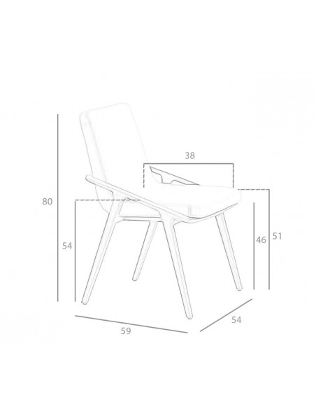 Cadeira de design de parede, taupe de couro, nogueira Cadeira de design de parede, taupe de couro, nogueira