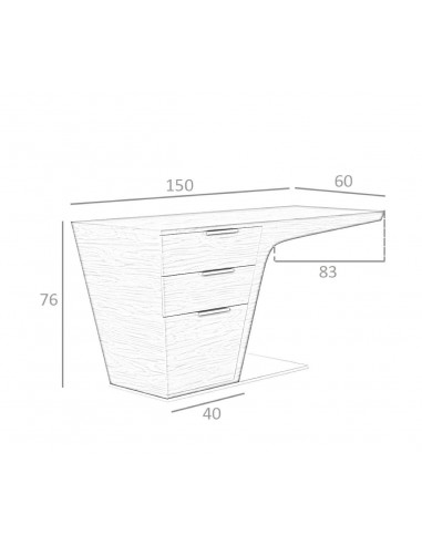 ESCRITORIO OFICINA Tremon 150x60, MADERA NOGAL