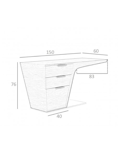 ESCRITORIO OFICINA Tremon 150x60, MADERA NOGAL