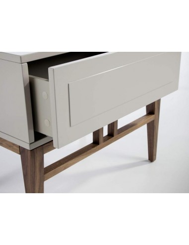 Mesa de cabeceira SOTO 50x40, madeira cinza e nogueira