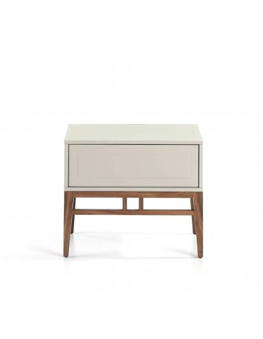 Mesa de cabeceira SOTO 50x40, madeira cinza e nogueira