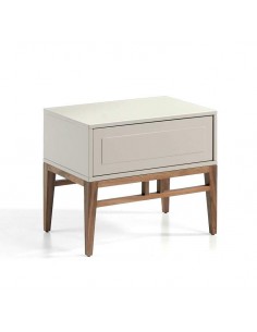 Mesa de cabeceira SOTO 50x40, madeira cinza e nogueira