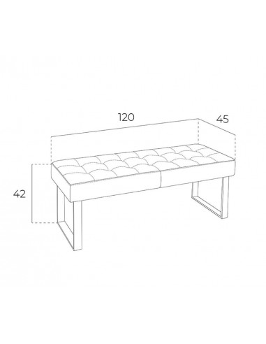 BANQUETA pé de CAMA MATI 120X45, couro sintético branco, aço