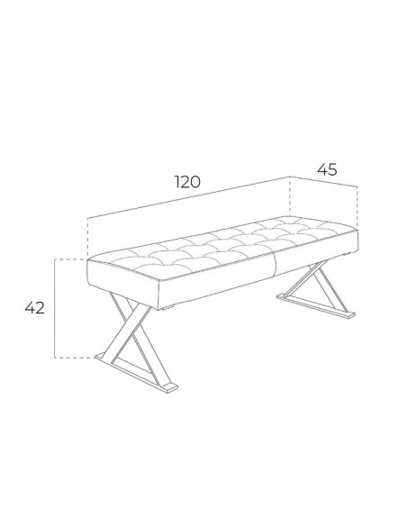 BANQUETA pé de CAMA NATI 120X45, couro sintético branco, aço BANQUETA pé de CAMA NATI 120X45, couro sintético branco, aço