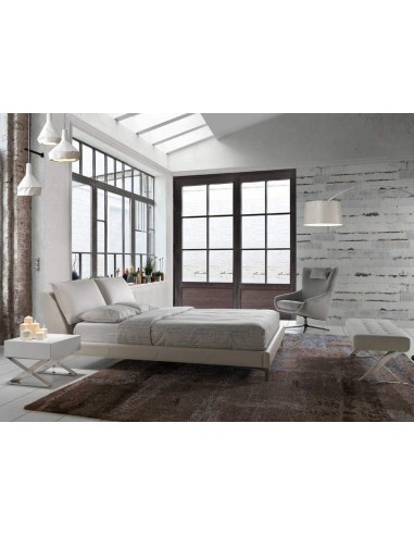 BANQUETA pé de CAMA NATI 120X45, couro sintético branco, aço