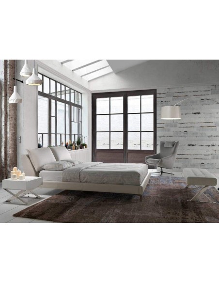 BANQUETA pé de CAMA NATI 120X45, couro sintético branco, aço BANQUETA pé de CAMA NATI 120X45, couro sintético branco, aço