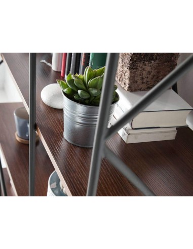 Prateleira CAGE 180x120, aço preto e nogueira