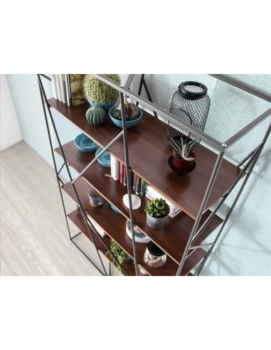 Prateleira CAGE 180x120, aço preto e nogueira