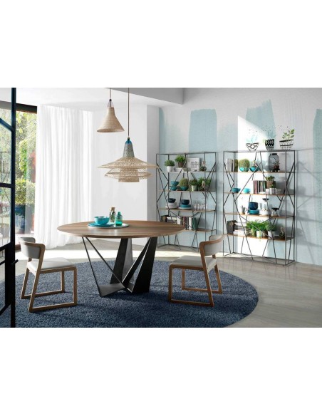 Prateleira CAGE 180x120, aço preto e nogueira Prateleira CAGE 180x120, aço preto e nogueira