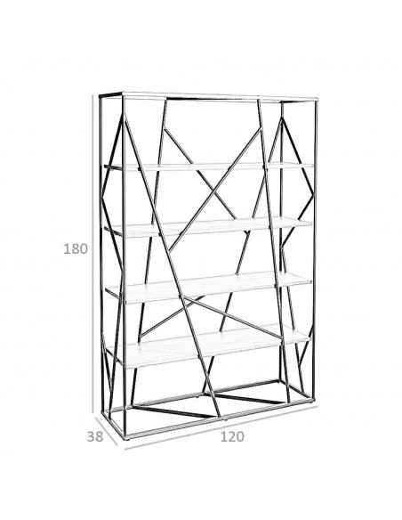 Prateleira CAGE 180x120, aço preto e nogueira Prateleira CAGE 180x120, aço preto e nogueira