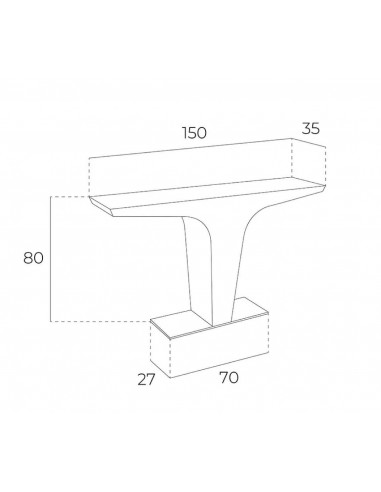Console moderno TREMON 150x35, madeira de nogueira