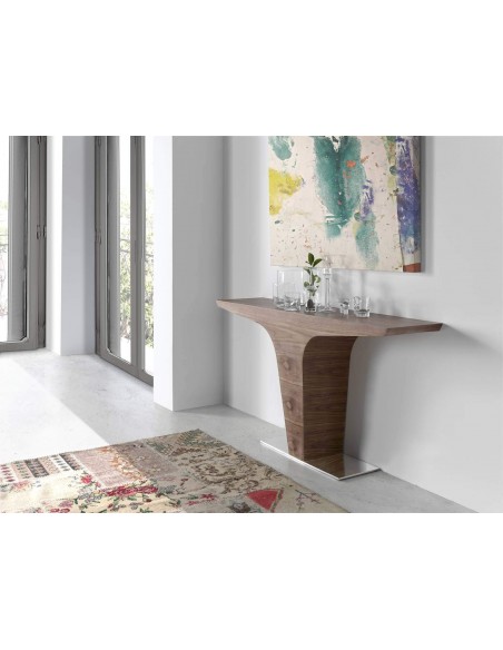 Console moderno TREMON 150x35, madeira de nogueira