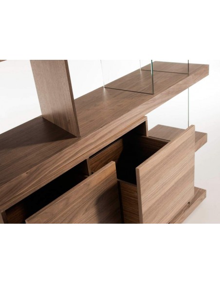 Estante de design Império 180X190, NOGUEIRA E vidro Estante de design Império 180X190, NOGUEIRA E vidro