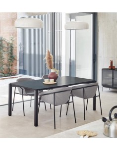 Teulat cadeira design HUG, cinza CLARO, metal preto 2