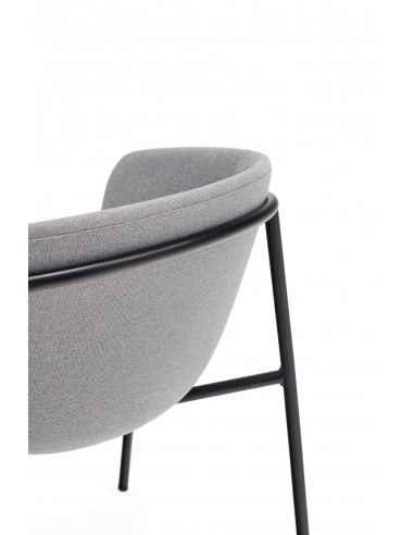 Teulat SILLA diseño HUG, GRIS CLARO, metal negro