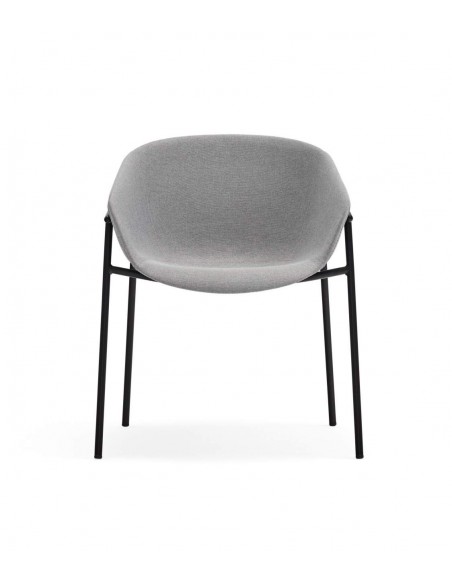 Teulat SILLA diseño HUG, GRIS CLARO, metal negro Teulat SILLA diseño HUG, GRIS CLARO, metal negro