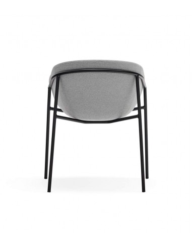 Teulat SILLA diseño HUG, GRIS CLARO, metal negro