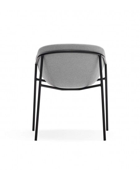 Teulat cadeira design HUG, cinza CLARO, metal preto Teulat cadeira design HUG, cinza CLARO, metal preto