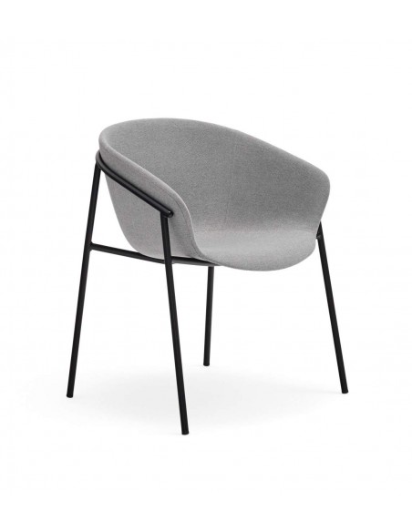 Teulat cadeira design HUG, cinza CLARO, metal preto Teulat cadeira design HUG, cinza CLARO, metal preto