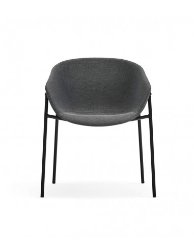 Teulat cadeira design HUG, cinza escuro, metal preto
