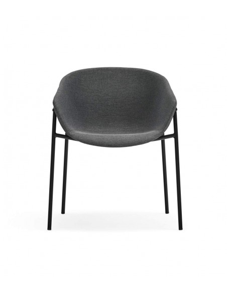 Teulat cadeira design HUG, cinza escuro, metal preto Teulat cadeira design HUG, cinza escuro, metal preto