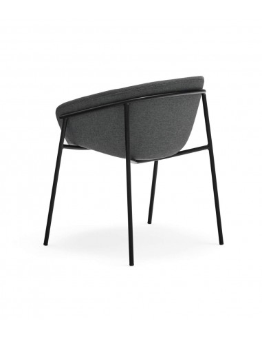 Teulat cadeira design HUG, cinza escuro, metal preto