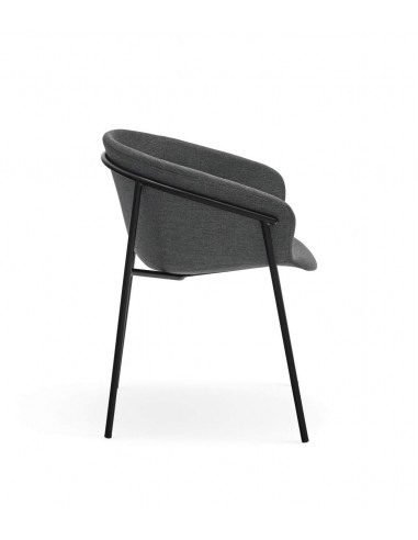 Teulat SILLA diseño HUG, GRIS OSCURO, metal negro