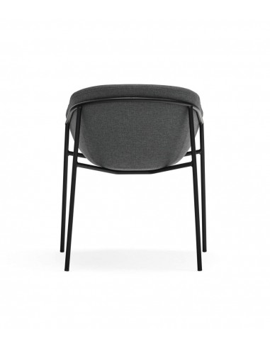 Teulat cadeira design HUG, cinza escuro, metal preto