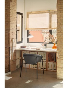 Teulat cadeira design HUG, cinza escuro, metal preto 2