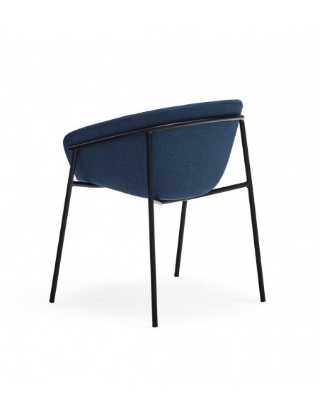 Teulat cadeira design HUG, azul escuro, metal preto