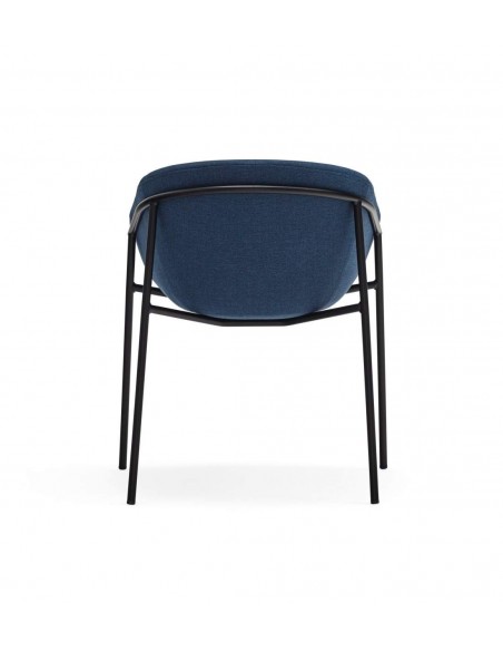 Teulat cadeira design HUG, azul escuro, metal preto