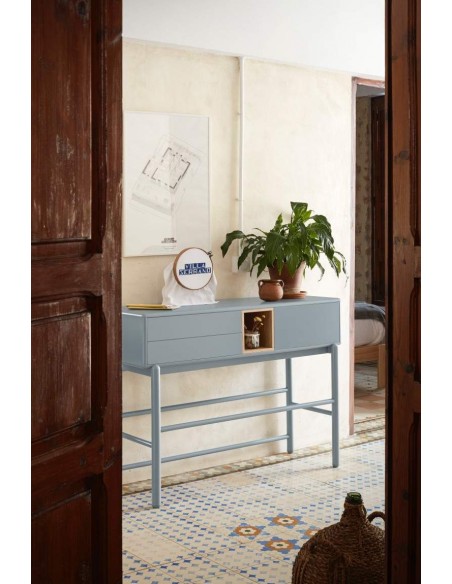Teulat Console de design CORVO 120x35, cinza pérola, Carvalho