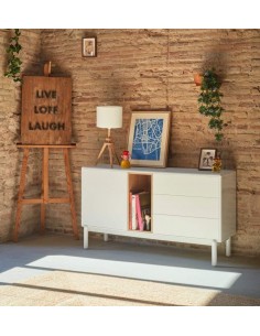 Aparador de design TEULAT CORVO 140x40, cor creme. 2
