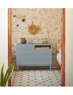 TEULAT CÓMODA CORVO 120x40, 7 CAJONES, COLOR GRIS PERLA 2
