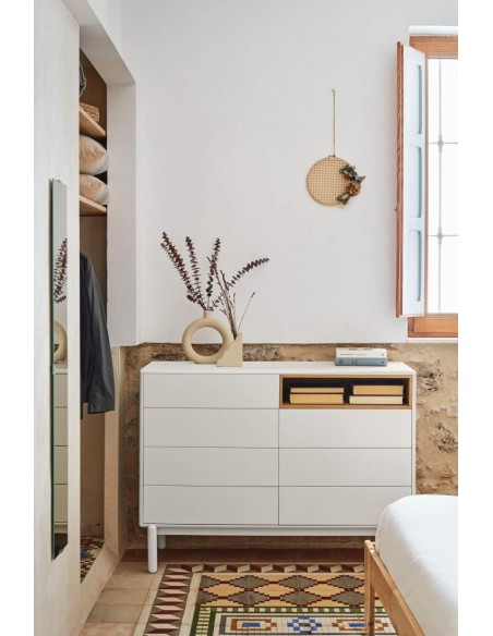 TEULAT CÓMODA CORVO 120x40, 7 CAJONES, CREMA TEULAT CÓMODA CORVO 120x40, 7 CAJONES, CREMA