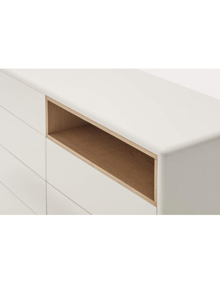 TEULAT confortável CORVO 120x40, 7 gavetas, creme