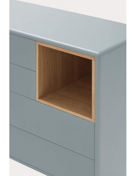 TEULAT COMODA CORVO 90x40, 4 cajones, GRIS PERLA TEULAT COMODA CORVO 90x40, 4 cajones, GRIS PERLA