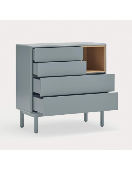 TEULAT COMODA CORVO 90x40, 4 gavetas, cinza pérola TEULAT COMODA CORVO 90x40, 4 gavetas, cinza pérola