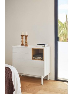 TEULAT COMODA CORVO 90x40, 4 cajones, color CREMA. 2