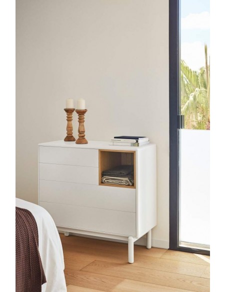 TEULAT COMODA CORVO 90x40, 4 cajones, CREMA,ROBLE TEULAT COMODA CORVO 90x40, 4 cajones, CREMA,ROBLE