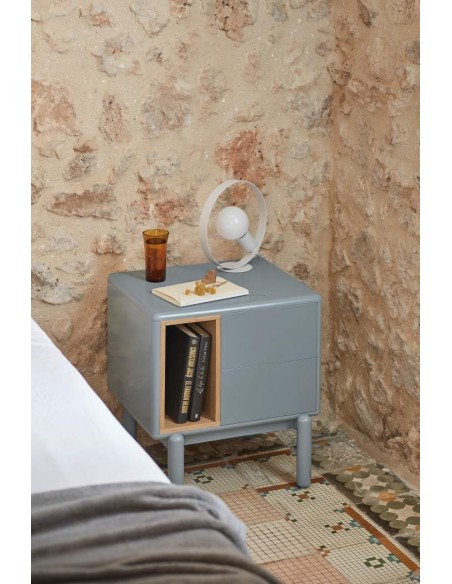 TEULAT mesa de cabeceira CORVO 48X35, cinza pérola, Carvalho TEULAT mesa de cabeceira CORVO 48X35, cinza pérola, Carvalho