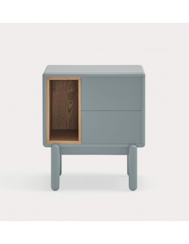 TEULAT mesa de cabeceira CORVO 48X35, cinza pérola, Carvalho