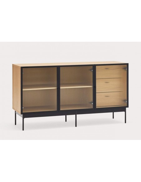 TEULAT APARADOR BLUR 140x45, ROBLE, cristal