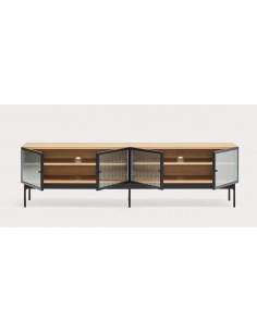 TEULAT MUEBLE TV BLUR 180X40, ROBLE, CRISTAL 2