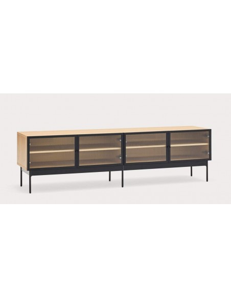 TEULAT MUEBLE TV BLUR 180X40, ROBLE, CRISTAL