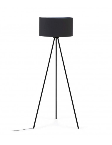 Lâmpada de assoalho minimalista Ikia 157x65, metal terminado preto