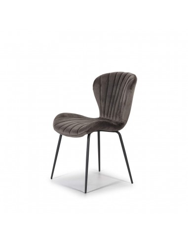 CADEIRA DE DESIGN METAL / VELUDO, CONCHA.