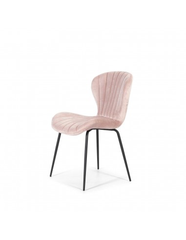 CADEIRA DE DESIGN METAL / VELUDO, CONCHA.